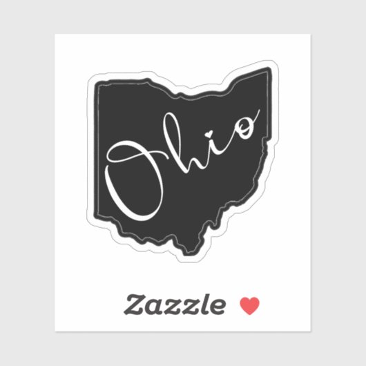Ohio State Shape Outline - Ohio Kaart Outline Sticker (Vel)