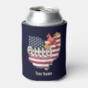 Ohio State United States Retro Map USA Blikjeskoeler