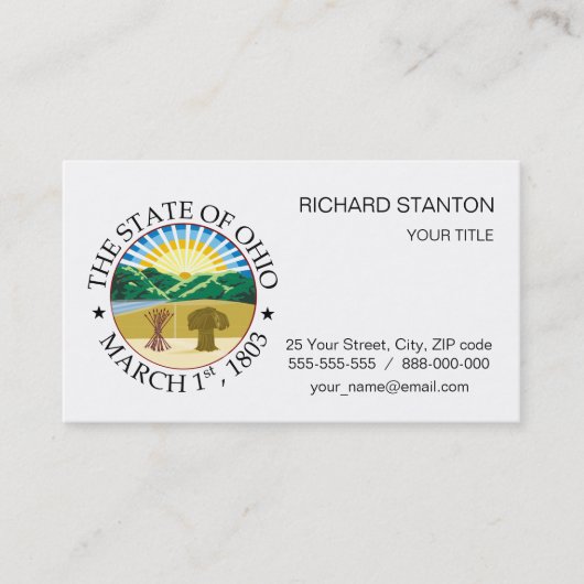 Ohio-teken Visitekaartje (Voorkant)