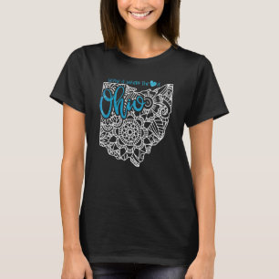 Ohio Thuisstaat Oh Mandala Kaart Usa Amerika Vs Pa T-shirt