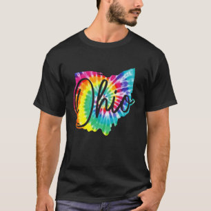 Ohio Tie Dye State Map Pride Retro T-shirt