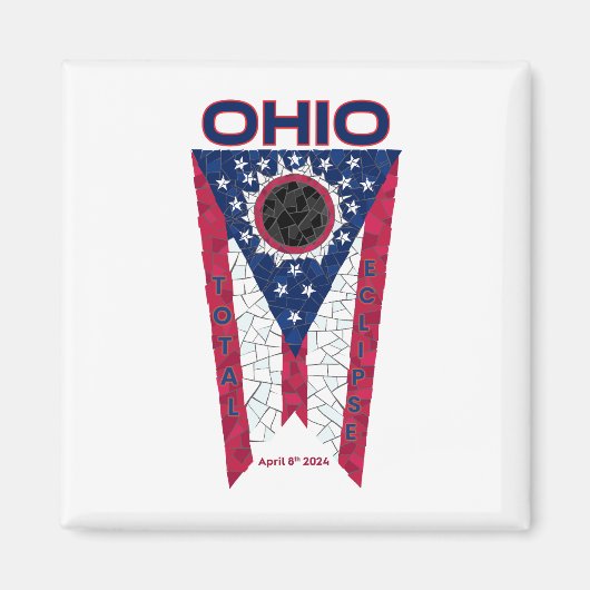 Ohio Total Eclipse Square Magnet Magneet (Voorkant)