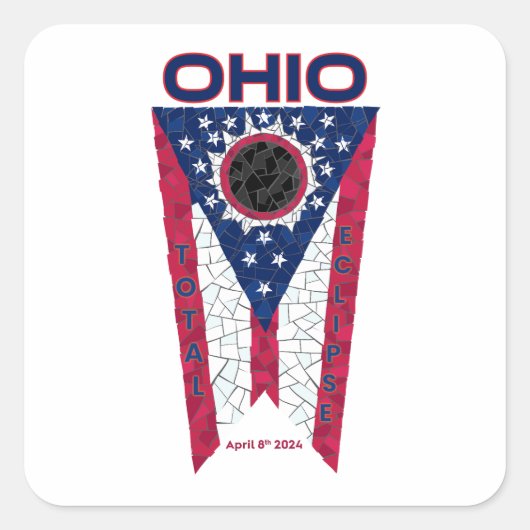 Ohio Total Eclipse Square Sticker (Voorkant)
