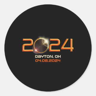 Ohio Totale Zonsverduistering 2024 1 Ronde Sticker