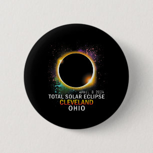 Ohio totale zonsverduistering april 8 2024 ronde button 5,7 cm