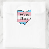 Ohio Trans Pride We zijn hier Ronde Sticker (Tas)