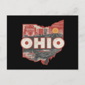  Ohio USA Kaart Briefkaart (Voorkant)