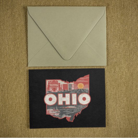  Ohio USA Kaart Briefkaart