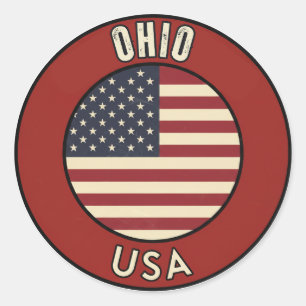 Ohio Verenigde Staten van Amerika Ronde Sticker