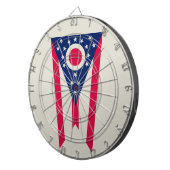 Ohio-vlag: De Buckeye State-banner Dartbord (Voorkant Rechts)