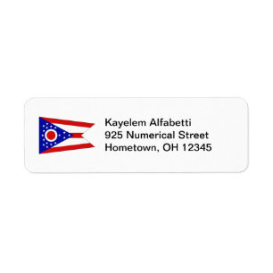 Ohio vlag retour adres label