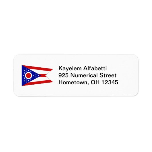 Ohio vlag retour adres label (Voorkant)