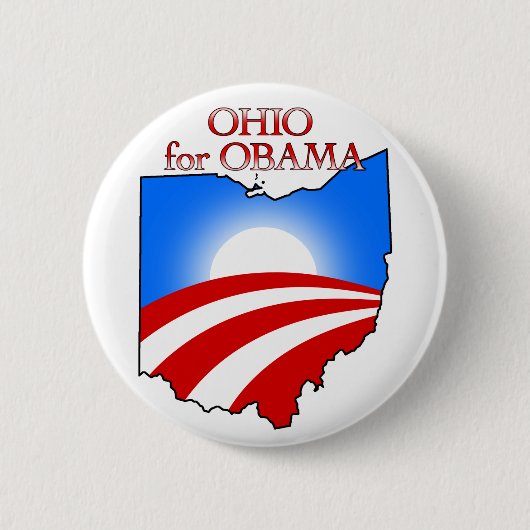 Ohio voor Obama Ronde Button 5,7 Cm (Voorkant)