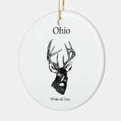 Ohio White Tail Deer Keramisch Ornament (Links)