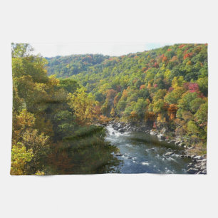 Ohiopyle rivier in Herfst II Autumn Pennsylvania Theedoek