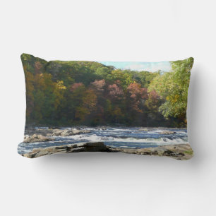 Ohiopyle-rivierstromingen in de herfst Pennsylvani Kussen