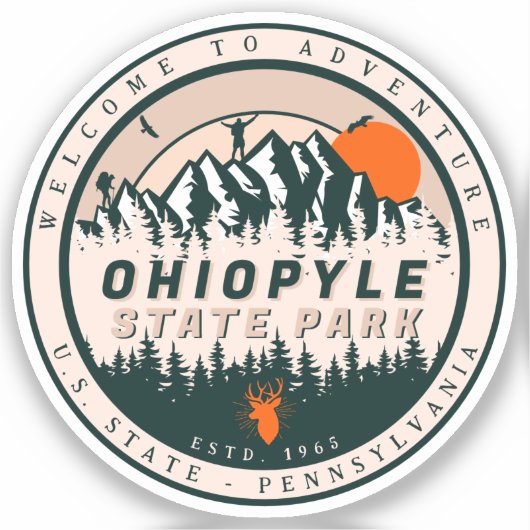 Ohiopyle State Park Pennsylvania Hike Souvenirs Sticker (Voorkant)