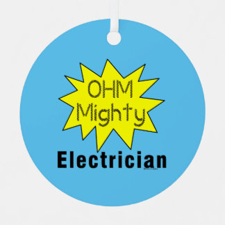 Ohm machtige elektricien metalen ornament