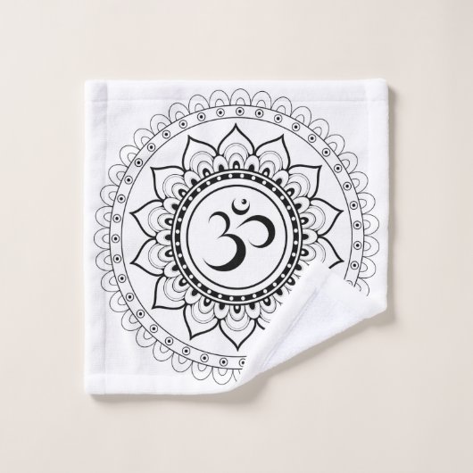 Ohm Mandala Om Mandala Blanc & Noir (Gant de toilette)