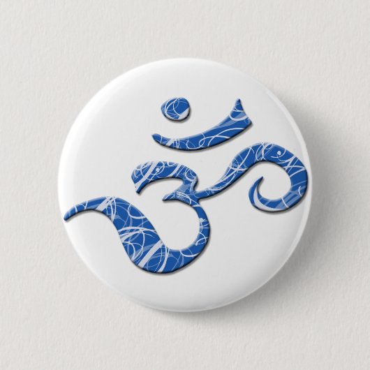 Ohm-symbool Button in blauw (Voorkant)