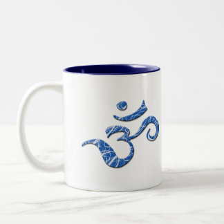 Ohm-symbool Coffee-Mok in blauw Tweekleurige Koffiemok