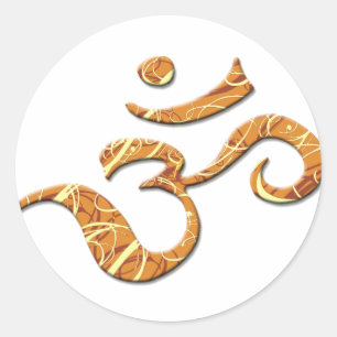 Ohm-symbool in Bronze (sticker) Ronde Sticker