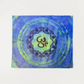 Ohm-symbool, mandala - groen wandkleed (Voorkant (horizontaal))