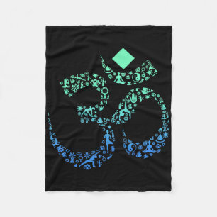 Ohm-symbool voor yogapracticus Yoga-icoon Meisjes Fleece Deken