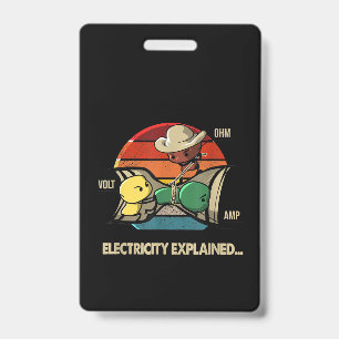 Ohm Volt AMP Electricity verklaarde elektricien Badge