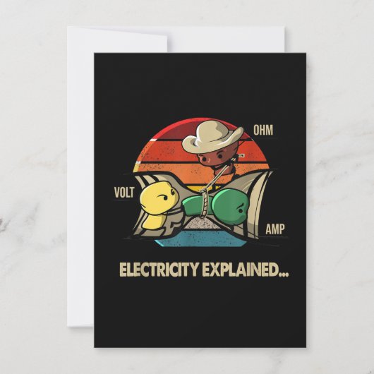 Ohm Volt Ampère Elektriciteit Uitgelegd Elektromo Notitiekaartje (Voorkant)