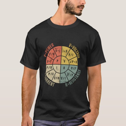 Ohms Law Diagram Electrical Electronics Engineer V T-shirt (Voorkant)
