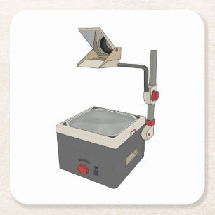OHP 80s 90s Overhead Projector Vierkante Kartonnen Onderzetter