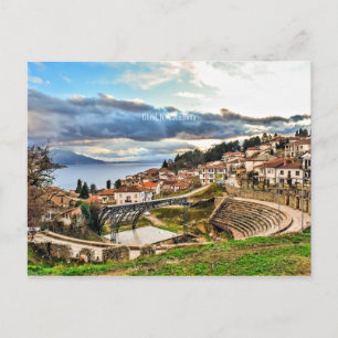 Ohrid, Macedonië panoramisch uitzicht Briefkaart