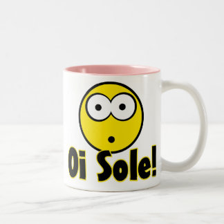 Oi tong! tweekleurige koffiemok