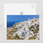Oia, dorp op het eiland Santorini, Noord-Griekenla Briefkaart (Voorkant / Achterkant)