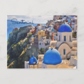 Oia, Santorin. Carte postale de peinture grecque (Devant)