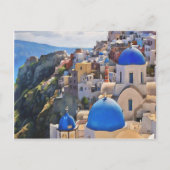 Oia, Santorin. Carte postale de peinture grecque (Devant)