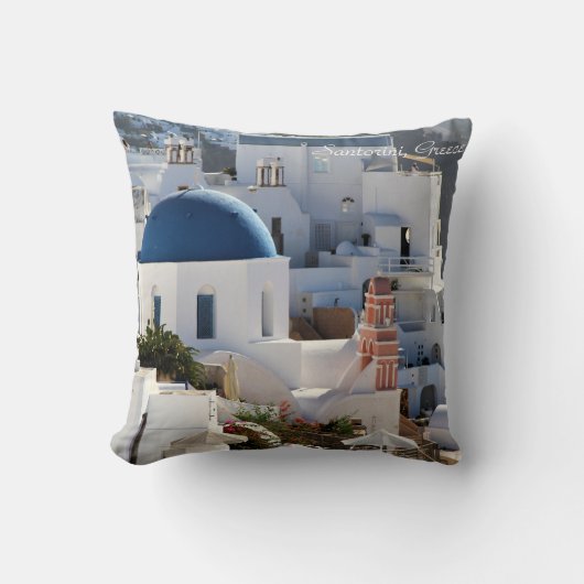 Oia, Santorin Grèce, Photographie, Coussin (Recto)