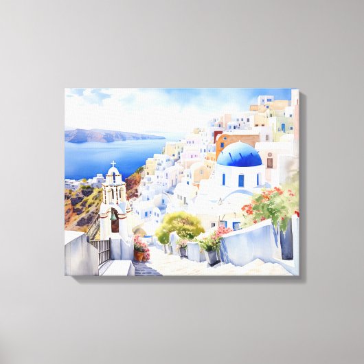 Oia, Santorin - Impression en toile étirée (Recto)