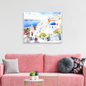 Oia, Santorin - Impression en toile étirée (Insitu(Salon))