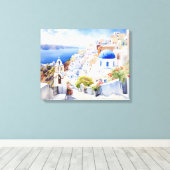 Oia, Santorin - Impression en toile étirée (Insitu (Plancher de Bois))