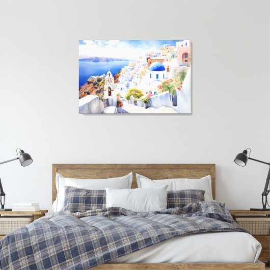 Oia, Santorin - Impression en toile étirée (Insitu(Chambre))