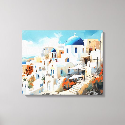 Oia, Santorin - Impression en toile étirée (Recto)