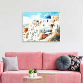 Oia, Santorin - Impression en toile étirée (Insitu(Salon))