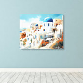Oia, Santorin - Impression en toile étirée (Insitu (Plancher de Bois))