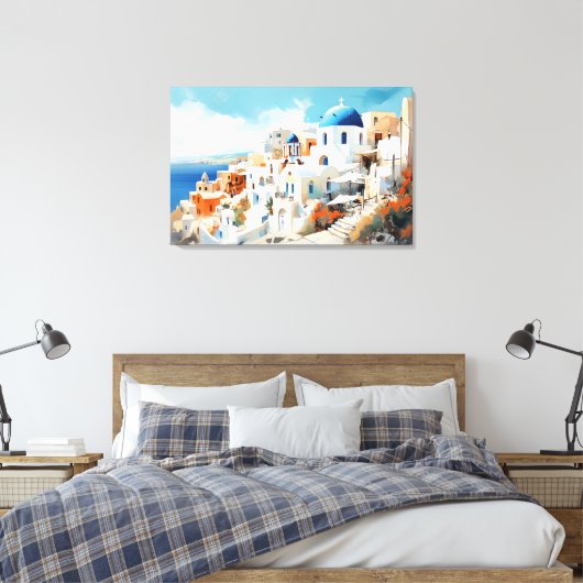 Oia, Santorin - Impression en toile étirée (Insitu(Chambre))