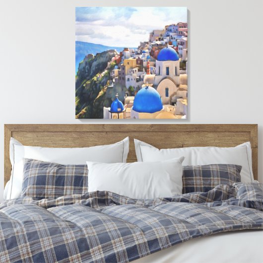 Oia, Santorini. Griekenland. Olieverf. canvas afdr (Insitu (Slaapkamer))