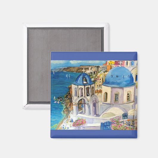Oia, Santorini, Magnet Magneet (Voorkant / Achterkant)