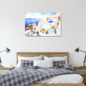 Oia, Santorini - Stretched Canvas Print (Insitu (Slaapkamer))