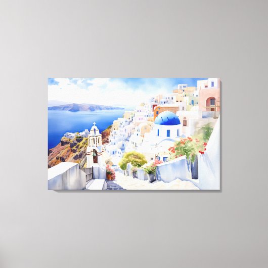 Oia, Santorini - Stretched Canvas Print (Voorkant)